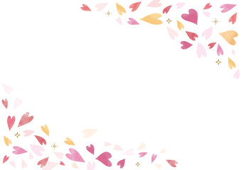 Obraz na płótnie Canvas ピンクのハート背景素材（長方形 A4比率）