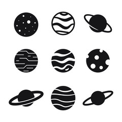 Set of planets icon, vector illustration