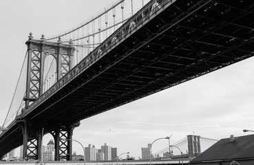 Low Angle View Of Manhattan Bridge