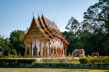 Khuk Khak Temple ,Khao Lak Thailand, Buddhist temple Khuek Khak Temple on a sunny day