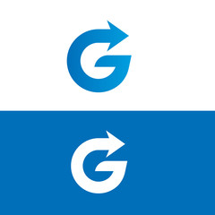 g letter logo with arrow, g logos