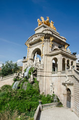 Fototapeta na wymiar Fountain of Ciutadella Park, Parc de la Ciutadella, in Barcelona, Spain