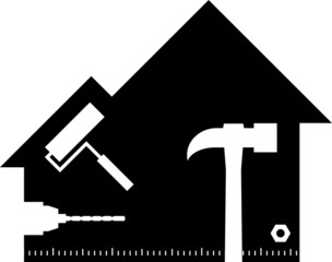 Home with tools icon