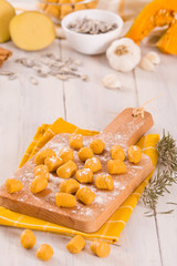 Raw pumpkin gnocchi.