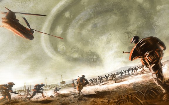 illustration  Concept art of  war 
