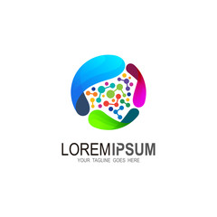 Abstract logo with brain design illustration, colorful logo, 