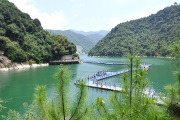 floating bridge in the lake