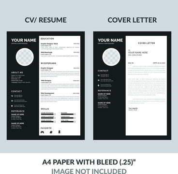 Resume Paper White On Black Work Stock Photo 1351769252