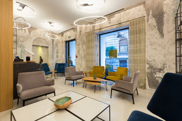 Interior of a modern hotel lounge