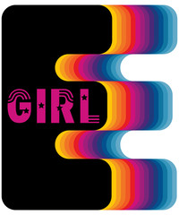 Colorful layered E-girl design with a huge E