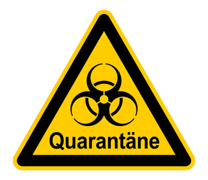 wso457 WarnSchildOrange - Warnzeichen - german text - Quarantäne. - Warnung vor Infektionsgefahr - english - biohazard - infection risk / virus infection - xxl g8989