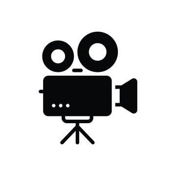 Black solid icon for video camera