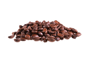 coffee grains isolated on white background