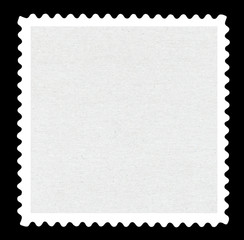 Blank postage stamp - Isolated on Black  - obrazy, fototapety, plakaty