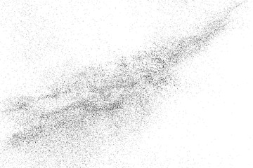 Black Grainy Texture Isolated On White Background. Dust Overlay. Dark Noise Granules. Digitally Generated Image. Vector Design Elements, Illustration, Eps 10.