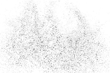 Black Grainy Texture Isolated On White Background. Dust Overlay. Dark Noise Granules. Digitally Generated Image. Vector Design Elements, Illustration, Eps 10.