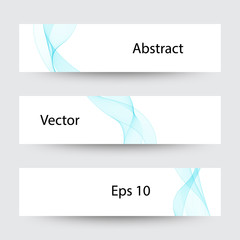 Brochure design template, abstract curved waves set.