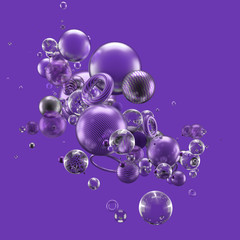 Beautiful abstract background with primitives and geometry. 3d illustration, 3d rendering.