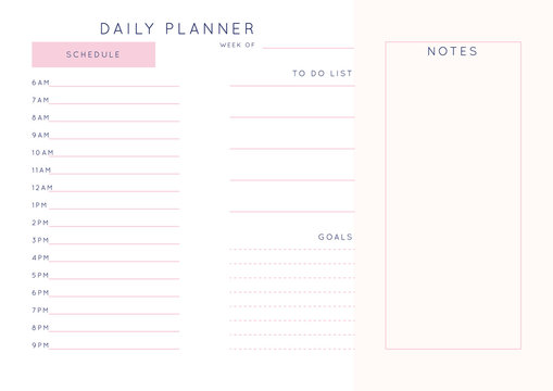 Planner sheet vector