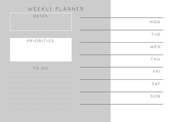 Planner sheet vector