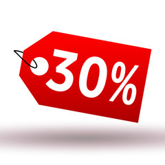 Red label sale on white background vector illustration 