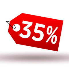 Red label sale on white background vector illustration 