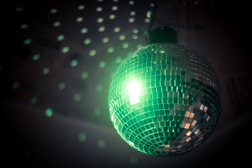 Shiny disco ball in a night club