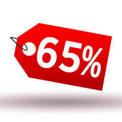 Red label sale on white background vector illustration 