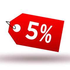 Red label sale on white background vector illustration 