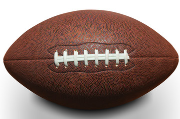 photo american football ball isolated on white background.