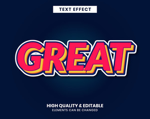 Modern Sticker text effect bold color