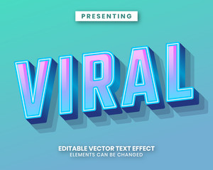 Modern 3d editable text effect with vibrant color gradient