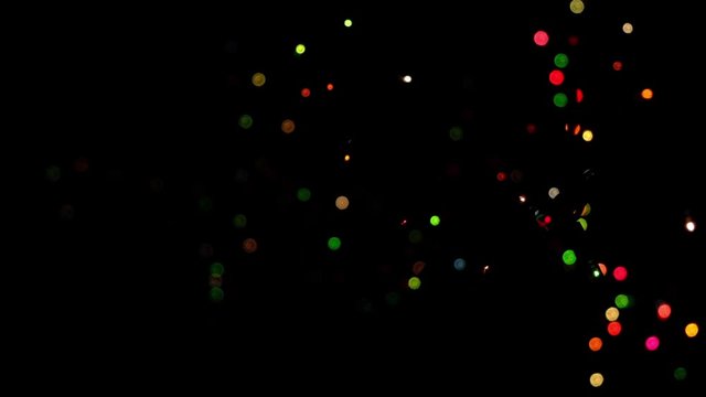 blinker light in dark night christmas tree black background