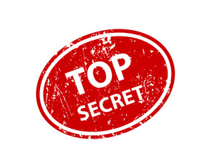 top secret sign sticker. Stamp vector texture.