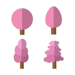 Simple Cartoon Tree Set