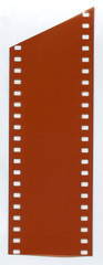 Fototapeta premium 35 mm orange film on a white background