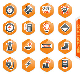 High voltage icons set