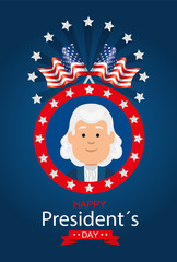 Man avatar cartoon of usa happy presidents day vector design