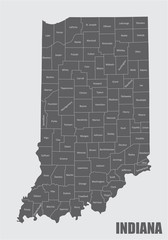 Map of Indiana - obrazy, fototapety, plakaty