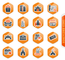 Infrastucture of the city icons set