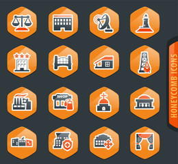 Infrastucture of the city icons set