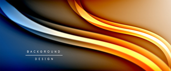 Naklejka premium Dynamic trendy fluid color gradient abstract background with flowing wave lines. Vector Illustration