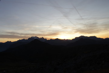 beautiful sunset view on the top of mountain