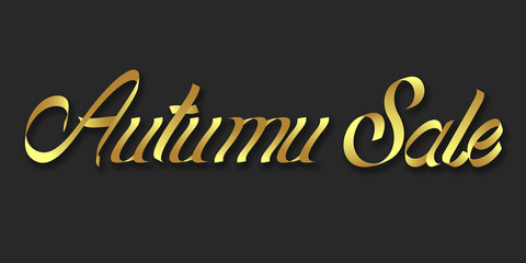 Autumn Sale hand drawn lettering phrase illustration