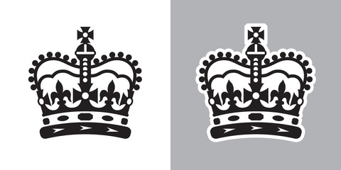 Imperial state crown of the UK ( United Kingdom of Great Britain and Northern Ireland ). Vector Illustration on light and dark backgrounds.