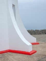 Lighthouse at Cape Reinga Northland New Zealand. Fog. Misty. Ocean.