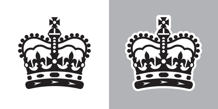 Imperial state crown of the UK ( United Kingdom of Great Britain and Northern Ireland ). Vector Illustration on light and dark backgrounds.
