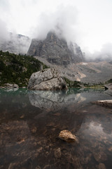 Lago di Sorapis lake in Italy colorful