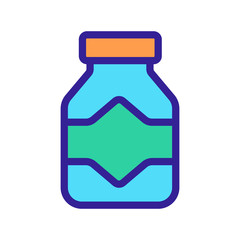 bottle with tablets icon vector. Thin line sign. Isolated contour symbol illustration