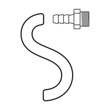 Curved Hose with Fitting Connector